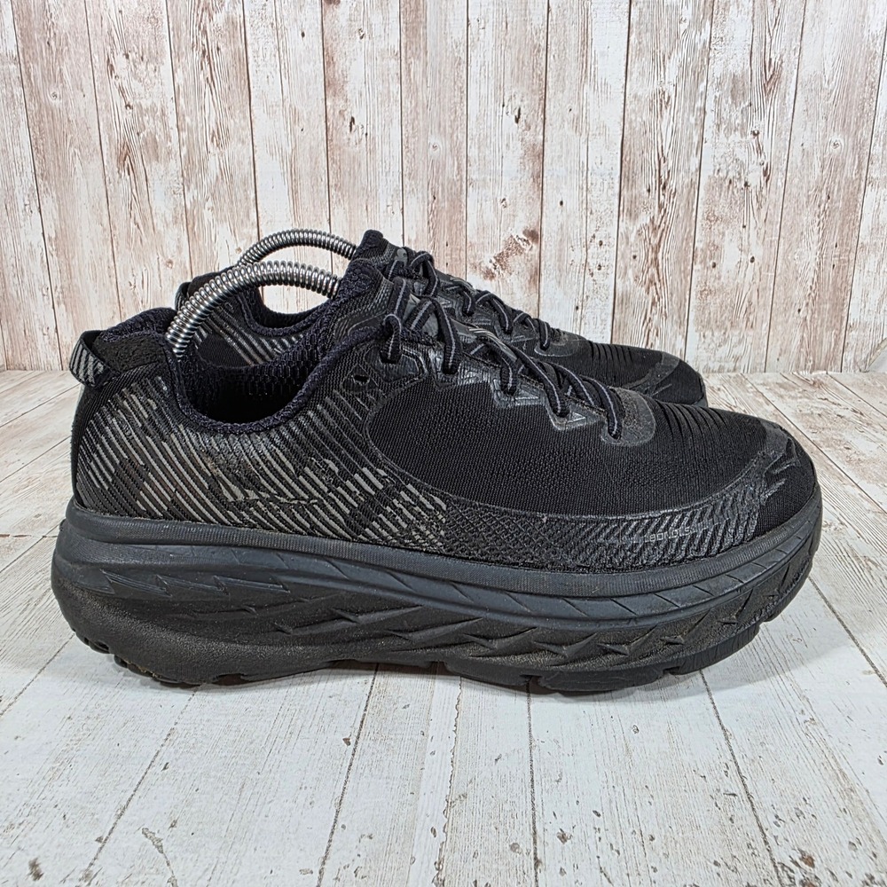 Hoka One One Bondi 5 Wide Mens 8.5 2E Black Running Shoes 1016604 BANT